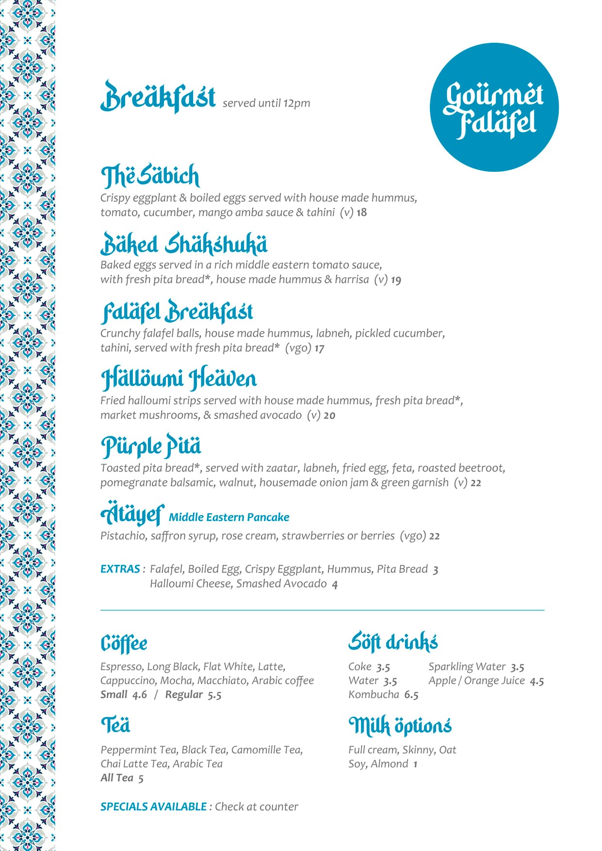 Breakfast Menu